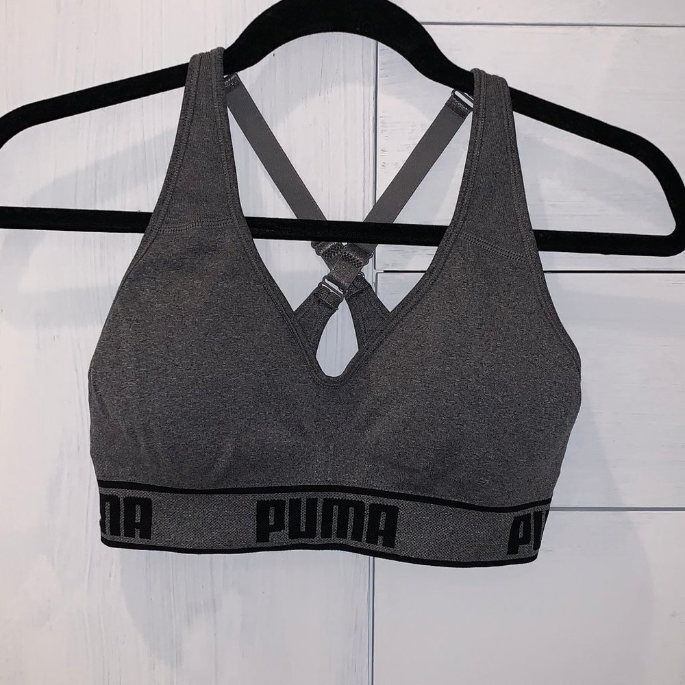 Gray Puma Sports Bra